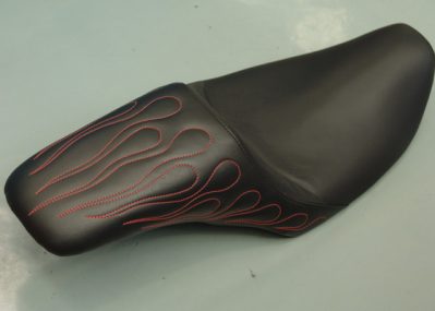 motorcycle-upholstery-Harley-Davidson-seat-with-flame-job-on-vinyl